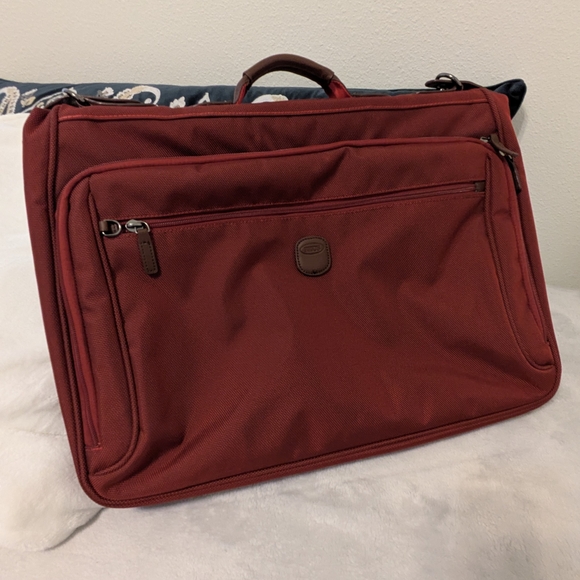 Bric's Burgundy Men's Briefcase Carry On Luggage - Picture 1 of 9